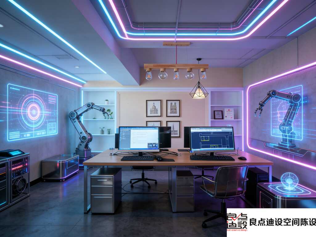 科技感办公室软装设计|谁说上班不能像在未来科技大片里?